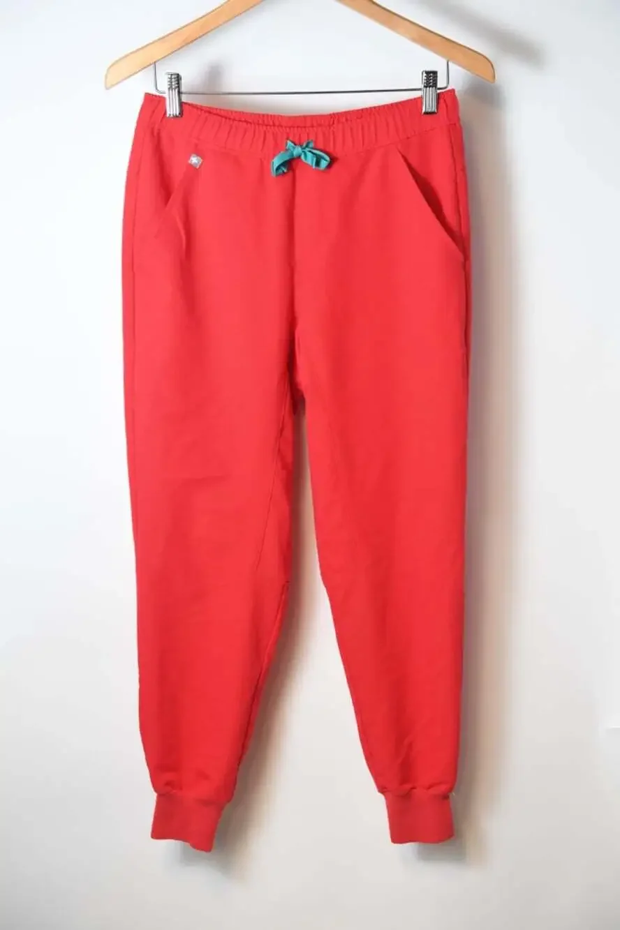 FIGS Men's Tansen Jogger Scrub Pants Coral Red Teal Drawstring Size XS / S